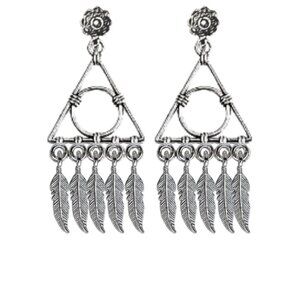 Abstract Silver Dreamcatcher Earrings